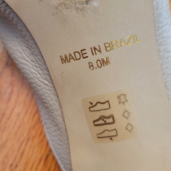 Massimo Matteo Gray Leather Pointed Toe Kitten Heel Mules 8M Professional - Picture 6 of 7